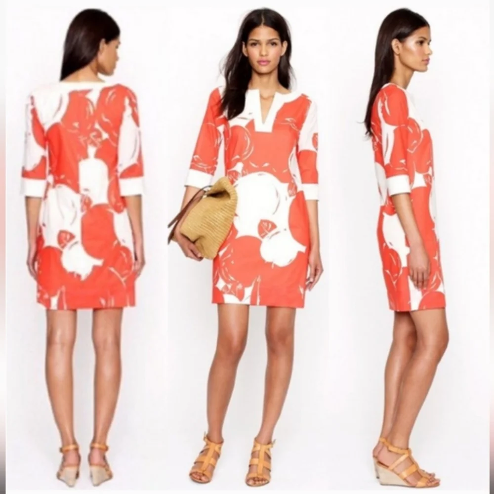 J. Crew Bold Apple Mini Tunic Shift Dress Size Small - Picture 2 of 9